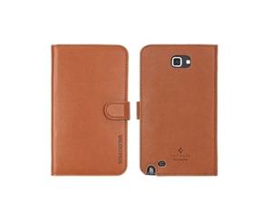 SGP Leather Wallet Case Valentinus Samsung Galaxy Note Brown