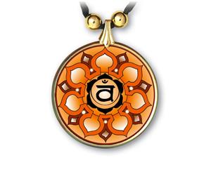 Sacral Chakra Sanskrit Mandala Pendant - Handcrafted - each piece unique