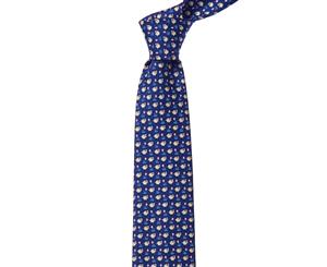 Salvatore Ferragamo Blue Sheep Silk Tie