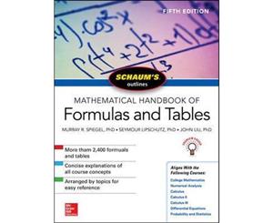 Schaum's Outline Mathematical Handbook Formulas Tables