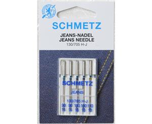 Schmetz Sewing Machine Needles JEANS Assorted Size Pack of 5 Needles 130/705H-J System