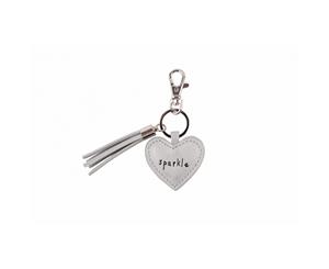 Sent And Meant Sparkle Heart Keyring (Silver) - CB2121