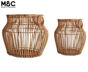 Set of 2 Maine & Crawford Aesha Rattan Belly Storage Baskets