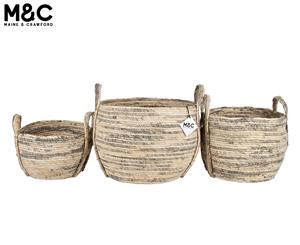 Set of 3 Maine & Crawford Maize Bulb Storage Baskets