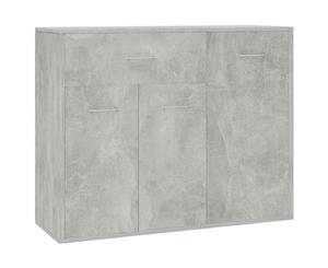 Sideboard Concrete Grey 88x30x70cm Chipboard Storage Chest Cupboard