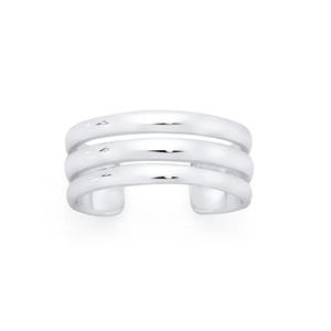 Silver Plain Triple Bar Toe Ring