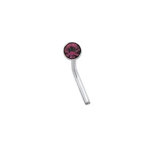 Silver Purple CZ Nose Stud