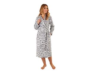 Slenderella HC8312 Grey Animal Print Dressing Gown