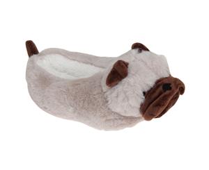 Slumberzzz Kids Pug Slippers (Brown) - SL639