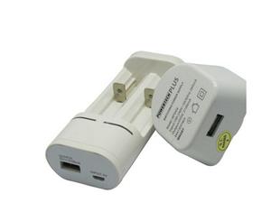 Smart Universal Li ion Cylinder Battery Charger with USB port charge your iPad and smartphones