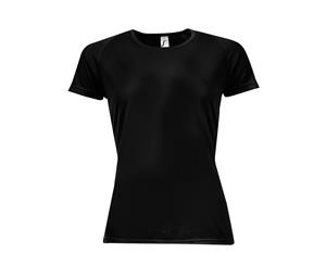 Sols Womens/Ladies Sporty Short Sleeve T-Shirt (Black) - PC2152