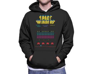 Space Invaders 1978 Arcade Game Play Men's Hooded Sweatshirt - Black