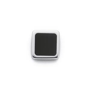 Steel Square Bezel Cubic Zirconia Stud