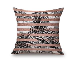 Stripes&Leaves on Cotton&linen Pillow Cover 80597