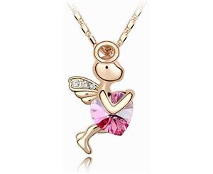 Swarovski Crystal Elements Necklace - Maisie Angel Fairy - Various Colours - 18K Gold - Gift Idea - Rose Red Necklace