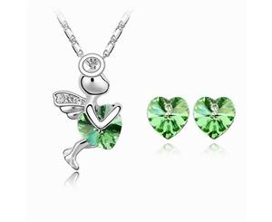 Swarovski Crystal Elements Necklace - Maisie Angel Fairy - Various Colours - Gift Idea - Emerald Green Gift Set