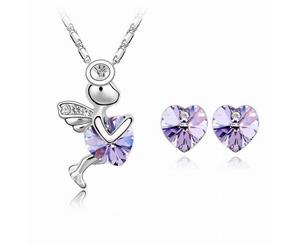 Swarovski Crystal Elements Necklace - Maisie Angel Fairy - Various Colours - Gift Idea - Violet Gift Set