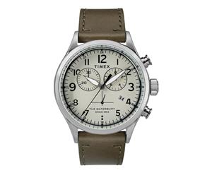 TIMEX MEN'S WATERBURY TRADITIONAL CHRONOGRAPH 42MM LEATHER STRAP WATCH TW2R70800