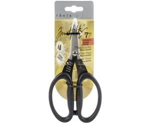 Tim Holtz Non-Stick Titanium Micro Serrated Scissors 7"-Left-Handed