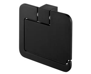 Toilet Paper Rack Roll Holder with Flap Modern WC Black Powder Coated Zamak