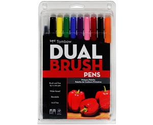 Tombow Dual Brush Pen 10pk Primary