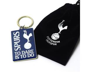 Tottenham Hotspur Fc To Dare Is To Do Keyring In A Velvet Gift Bag (Blue/White) - SG16183