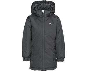 Trespass Girls Primula Waterproof Hooded Padded Walking Jacket Coat - Black