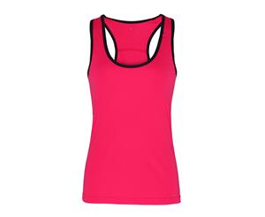 Tri Dri Womens/Ladies Panelled Fitness Sleeveless Vest (Hot Pink / Black) - RW4801