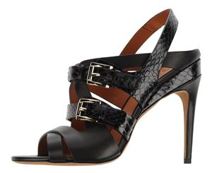 Trussardi Women's Snakeskin Print Sandal - Black