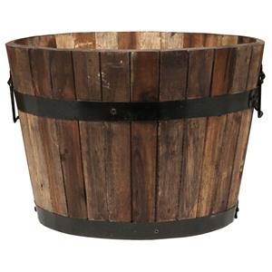 Tuscan Path 55cm Half Barrel Wooden Planter