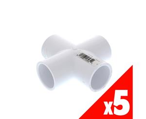 Vinidex Cross PVC 25mm 420010 Pressure Pipe Fitting Plumbing Water x5