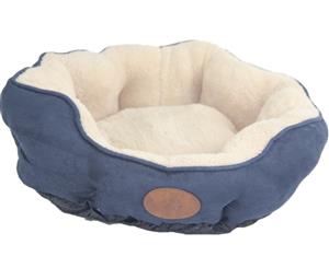 Washable Blue Pet Dog Fleece Dog Cat Bed-Small