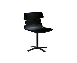 Wave Plastic Chair - Swivel Base Black - black plastic