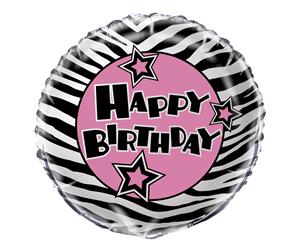 Zebra Passion 45cm Foil Balloon Packaged