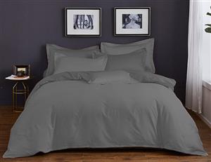 1000TC Pure Cotton Sateen Quilt Cover Pewter Set Double size