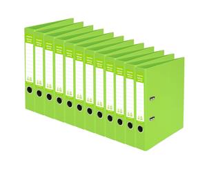 12PK ColourHide A4 50mm 250 Sheets Half Lever Arch Binder Office Organiser GRN