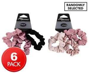 2 x My Accessory Velvet & Plain Scrunchie 3-Pack - Randomly Selected