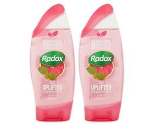 2 x Radox Feel Uplifted Shower Gel Pink Grapefruit & Basil 250mL