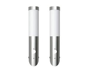 2x Wall Cylindrical Lamp with Motion Sensor Outdoor Lighting Fixture