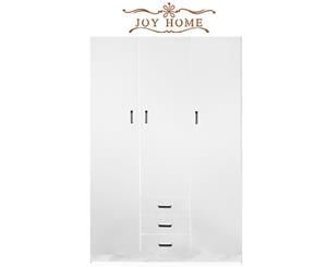 3 Doors 3 Drawers 4 Shelf Wardrobe Cabinet Unit Bedroom Clothe Storage Organizer White