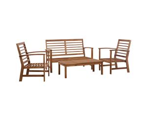 4 Piece Solid Acacia Wood Garden Lounge Set Weather Resistant Patio Set