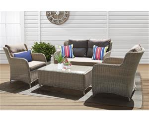 4 Seat Outdoor Lounge Set with Sofa Chairs and Table