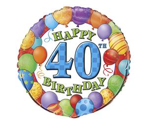 45cm 40th Birthday Balloons Foil Balloon Packaged