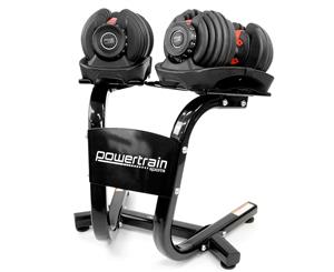 48kg Powertrain Adjustable Dumbbell Set With Stand