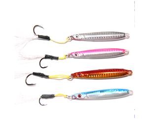 4x 30g Metal Slice Micro Jigs Fishing Lures Jig Bait Spoon Tackle Salmon Kings