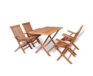 5 Piece Solid Teak Wood Garden Dining Set Outdoor Patio Table Chair