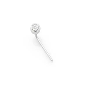 9ct White Gold Diamond Bezel-set Nose Stud