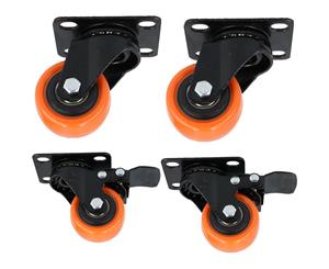 AB Tools 2" Swivel + Swivel with Brake Castors Wheel Roller Bearings 70kg Load Each 4pc