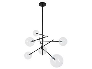 Aksel 6 Light Pendant in Black/Clear