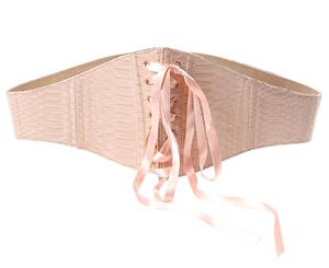 Alexander McQueen Women's Laced Leather Belt - Pink